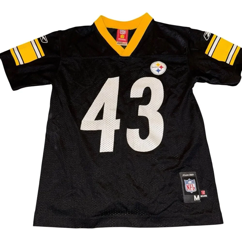 Vintage Pittsburgh Steelers Jersey Youth Medium‎ Black NFL Troy Polamalu 43 Nike